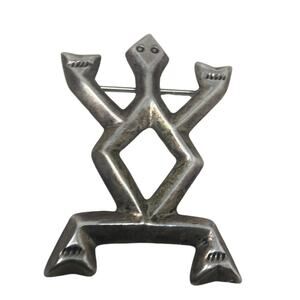 Vintage Native American Sterling Silver Pin FJ Sterling Kachina Brooch Pin